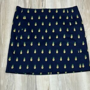 NWT J. Crew, Navy Pineapple Print Skirt